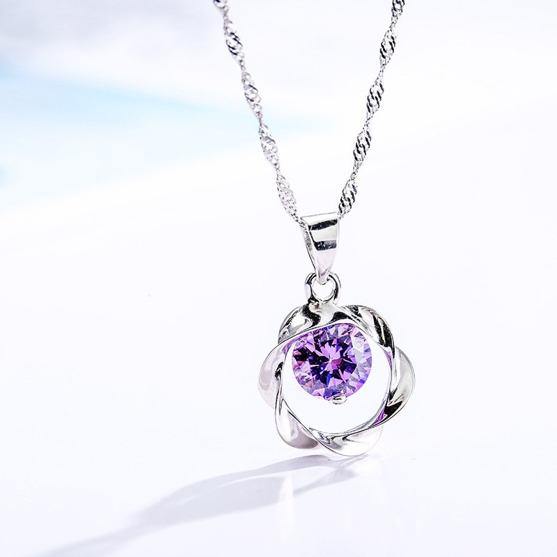 Simple Xuanlian Dance 925 Pendant Female Silver Diamond Necklace Single Silver Pendant