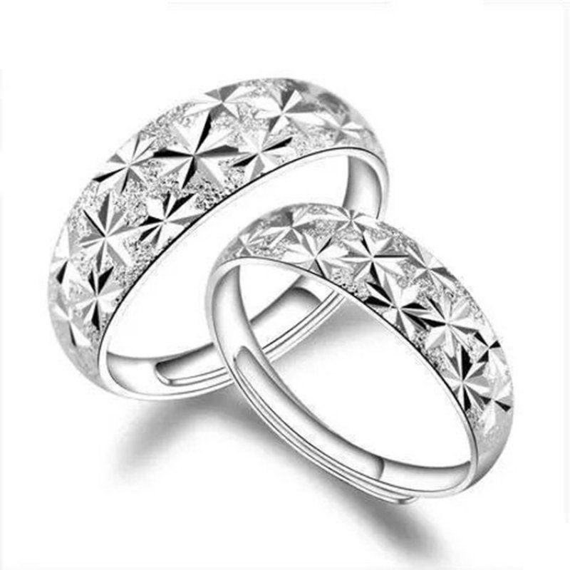 Fashion ring gypsophila couple rings for men and women, platinum live wedding ring open ring