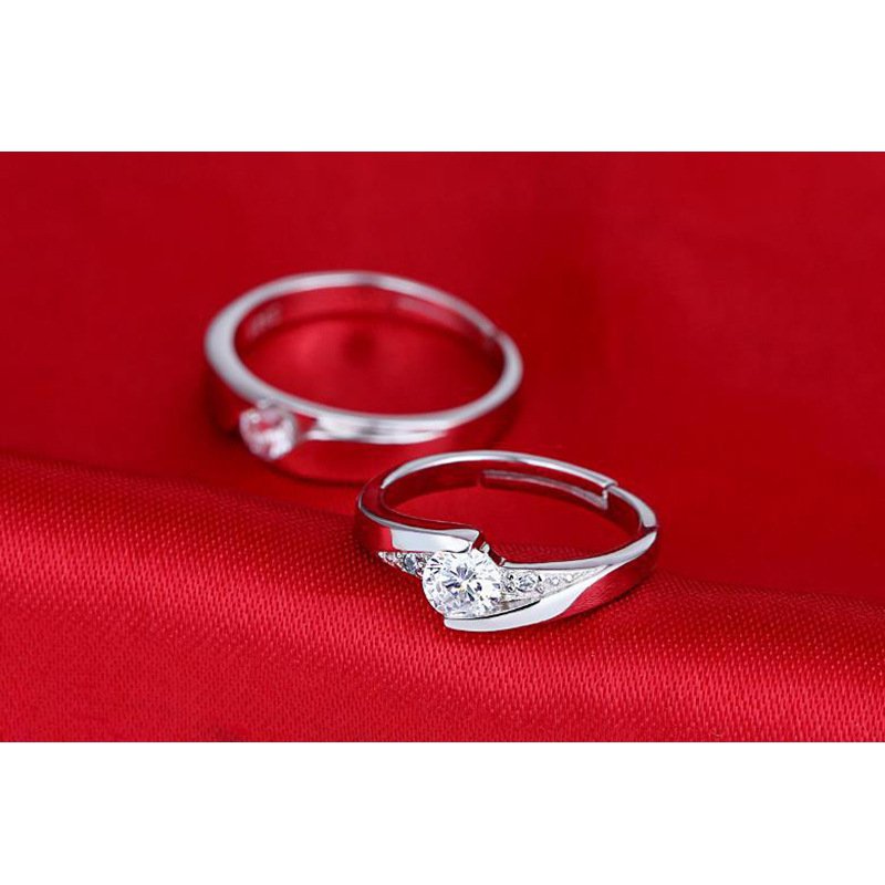 Personality jewelry silver couple ring men and women silver open ring